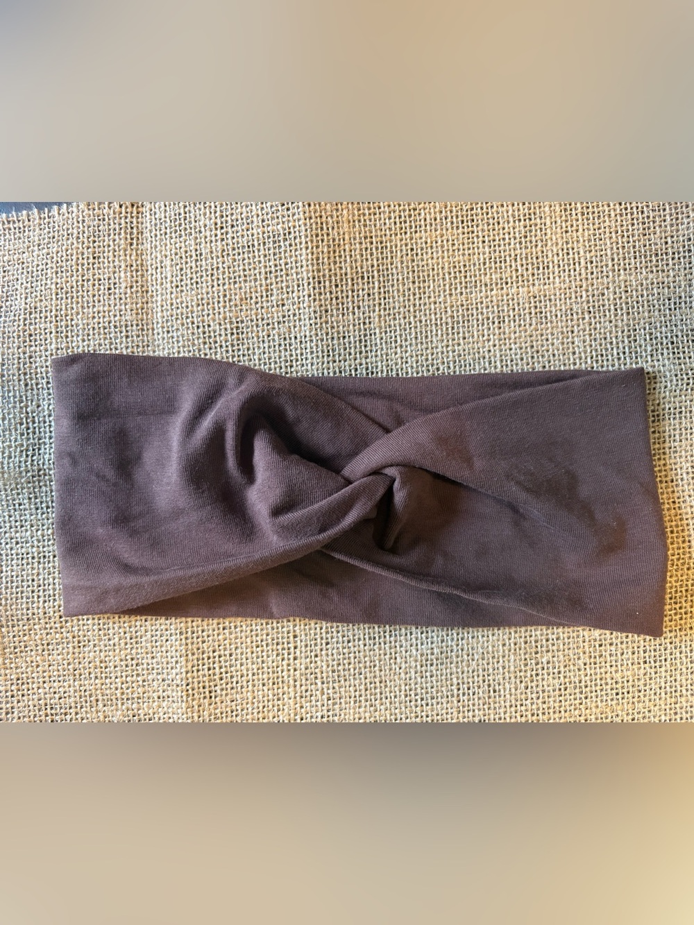 Handmade Organic Cotton Twist Headband in Brown— Like New!